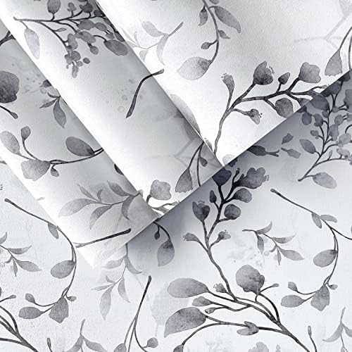 Orainege Gray Peel and Stick Wallpaper Floral Wallpaper Self Adhesive - Image 4