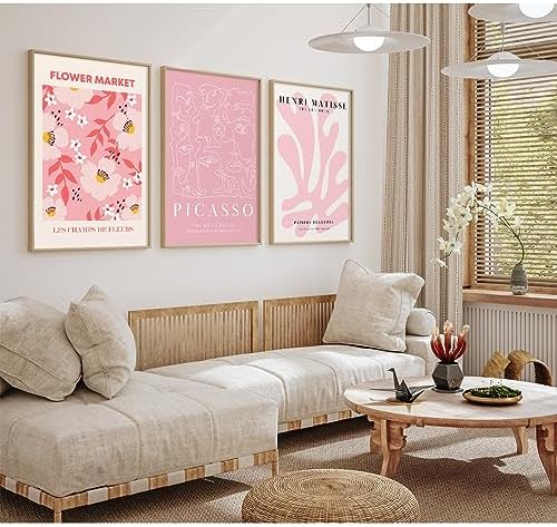 Matisse Abstract Wall Art Decor Pink Flower Canvas Pictures Picasso Aesthetic - Image 4