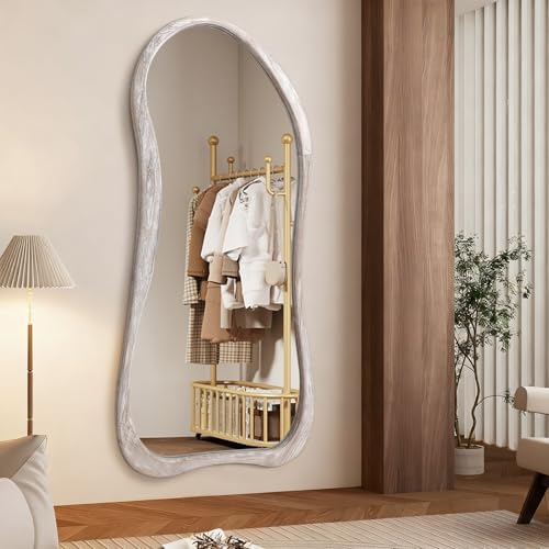 AAZZKANG Wall Mirror Full Length Rustic Wood Framed Floor Mirrors 71"x32" - Image 5