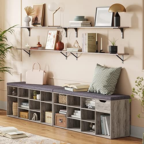 DINZI LVJ Long Wall Shelves, 39.4 Inch Wall Mounted Shelves - Image 2