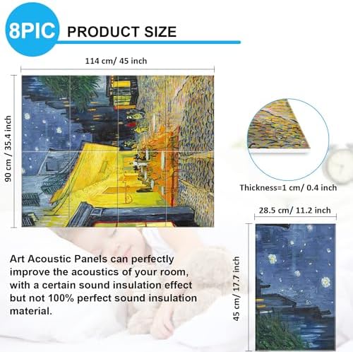 JBER Art Acoustic Panels 45" x 36", Cafe Terrace At Night - Image 2