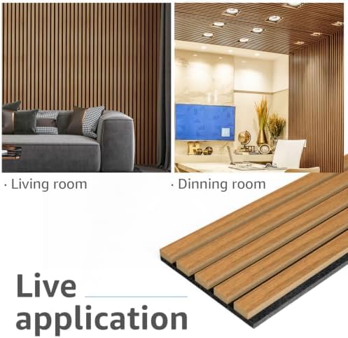 Art3d 8-Pack Soundproof Wood Slat Wall Panels, 94.5 x 7.9 Inch, Warm Teak - Image 3