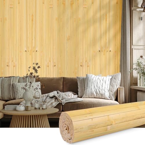FONUNO Bamboo Wall Panel Bamboo Pole Wrap Roll by FONUNO
