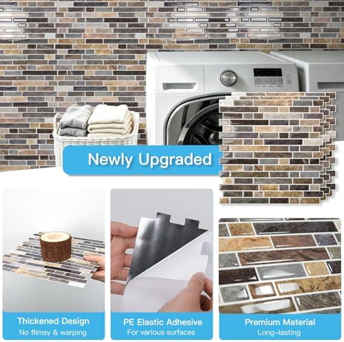 Art3d Linear Tile Peel and Stick Backsplash, Vintage Sandstone - Image 5