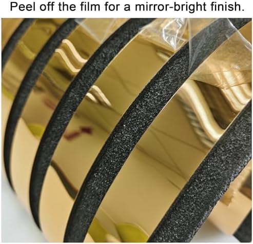 Mirror Striped Peel and Stick Wallpaper 6mm Thick 3D Gold Wall Decor Stripe - Image 6