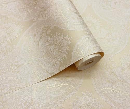 Blooming Wall Damasks Flocking Embossed Textured Wallpaper Roll - Image 2