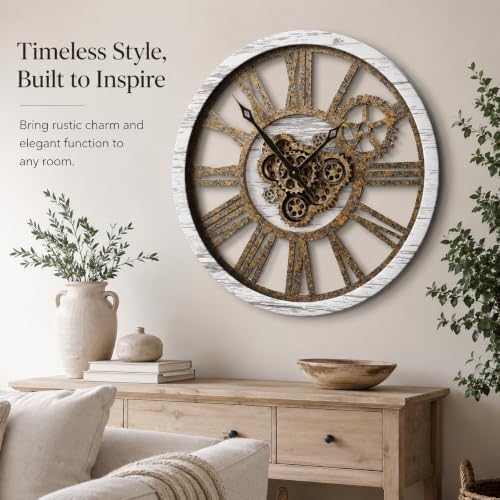 The B-Style Large Wall Clock 36 inch Grey White and Bronze - Image 4
