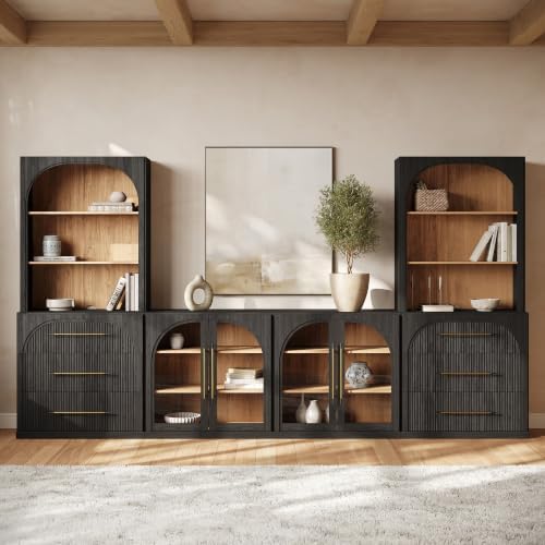 BELLEZE Jagger 130" Wall Unit 6-Piece Modular TV Stand by BELLEZE
