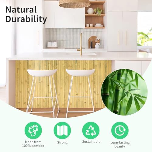 AMZDEPOT Natural Bamboo Wall Panel, 48 x 96 Inch - Image 6