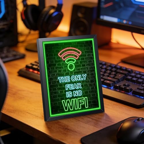 Framed Gamer Wall Art, Boys Game Room Wall Decor Painting, The Only Fear Is No - Image 3