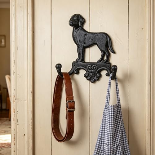 Earl Diamond Heavy Duty Cast Iron Vintage Dog Wall Hooks, Wall Mount 2 Pack - Image 6