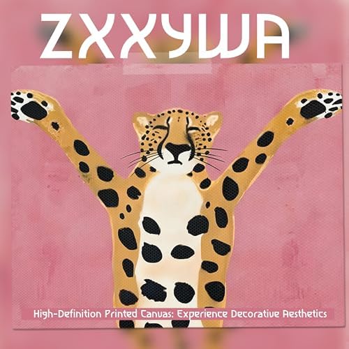 Framed Funny Cheetah Canvas Wall Art, Cute Stretching Cheetah Poster Print - Image 3