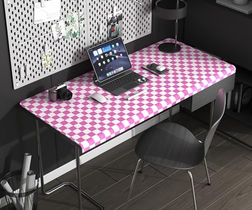 OSECAGE Pink Peel and Stick Wallpaper Checkered Contact Paper 17.7"x393" - Image 7