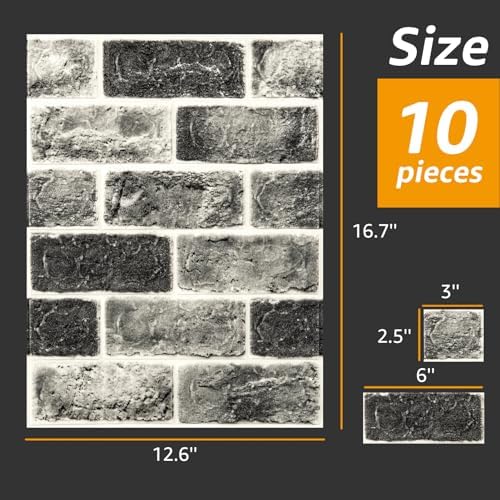 Art3d 10 Pcs 3D Peel and Stick Foam Brick Wall Panels - Image 3