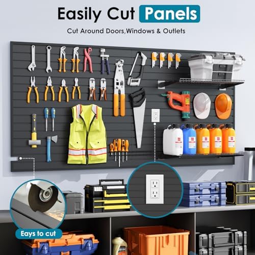 Brakki Slat Wall Paneling 4x8 Ft, Slatwall Garage Organizer Storage System - Image 5