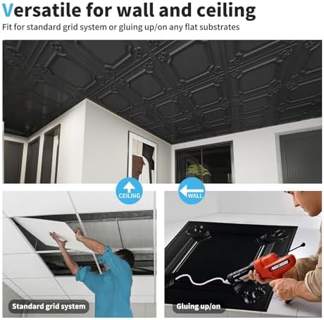 Art3d 12-Pack Waterproof PVC Drop Ceiling Tiles, 24 x 24 in - Image 5