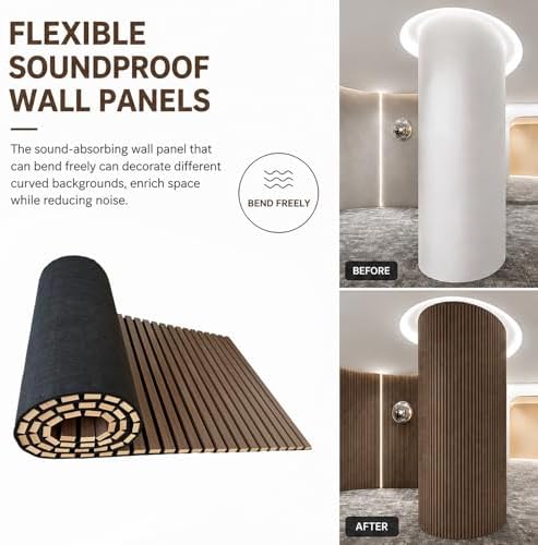 Acoustic Wood Panels for Wall, 3D Flexible Fluted Sound Slat Panel - Image 6