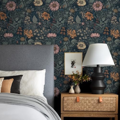 Orainege Vintage Peel and Stick Wallpaper Boho Floral Wallpaper - Image 2