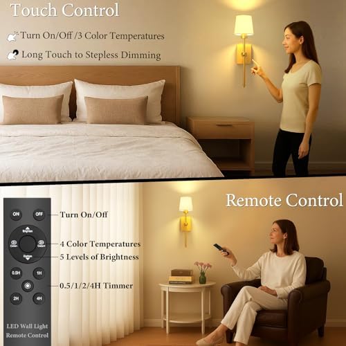 iThird Battery Operated Wall Sconces Set of 2 - Image 3