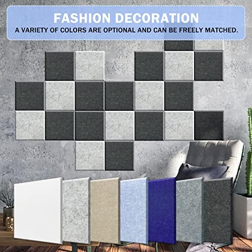 SHJADE Square Acoustic Panels Self-Adhesive, 12 Pack Sound Absorbing Panels - Image 6