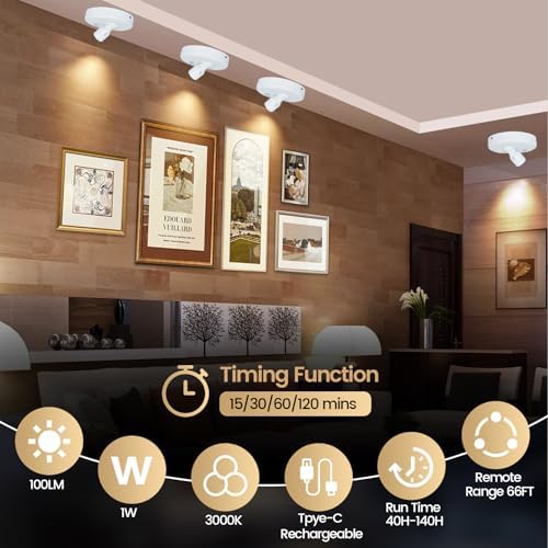 HAMVIDNE LED Spotlights Indoor, Rechargeable Battery Picture Display Lights - Image 4