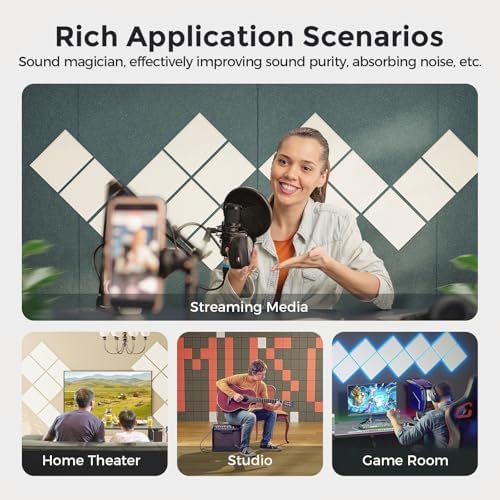 12 Pack Self-Adhesive Acoustic Panels, 2nd Generation Sound Absorbing Panel - Image 6