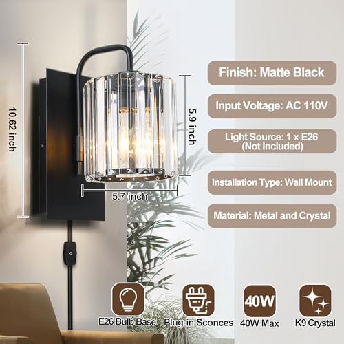 Plug in Crystal Wall Sconces - Image 5
