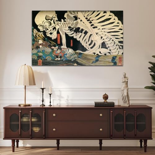 msspart Utagawa Kuniyoshi Canvas Wall Art Japanese Ukiyoe-E Skeleton Artwork - Image 3