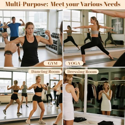 VooBang Home Gym Mirror 2 PCS 24"×48", Frameless Wall Mirror Full Length - Image 6