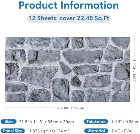 COMSTICKC 3D Faux Stone Wall Panels Peel and Stick - Image 5