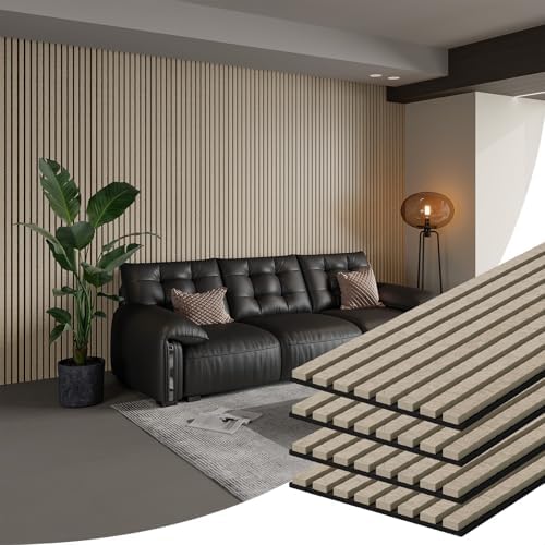 SMARTSTANDARD Acoustic Slat Wall Panels-4 Piece 106" x 12.6" by SMARTSTANDARD
