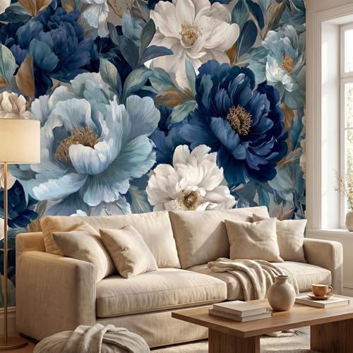 Bormia Floral Peel and Stick Wallpaper Peony Flower Wall Murals - Image 2