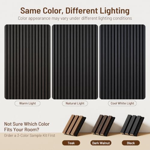 Amsleekey 2-Pack 47.2″x23.6″ Acoustic Wood Slat Wall Panels, 4 Hooks - Image 5