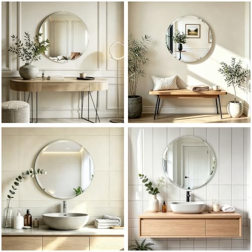 24 Inch Frameless Round Bathroom Mirror - Image 6