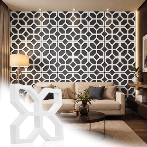 Yalikop 6 Pcs 3D 12 Inch Wall Panels Premade Wainscoting Kit, Cross Diamond by Yalikop