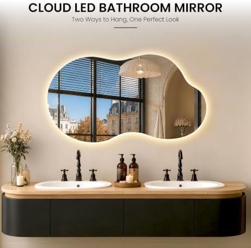 26" x 48" Irregular Backlit Bathroom Mirror - Image 5