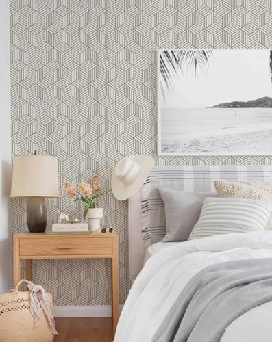 MelunMer Geometric Contact Paper Peel and Stick Wallpaper Gold 17.7”×591” - Image 5
