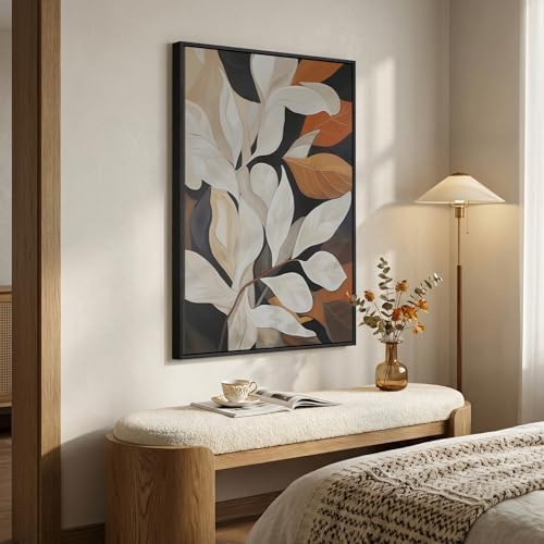 Framed Vertical Boho Abstract Botanical Wall Art - Image 2
