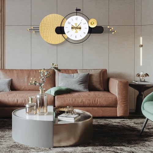 47x19 Inch Modern Silent Wall Clock, Oversized Statement Decor - Image 5