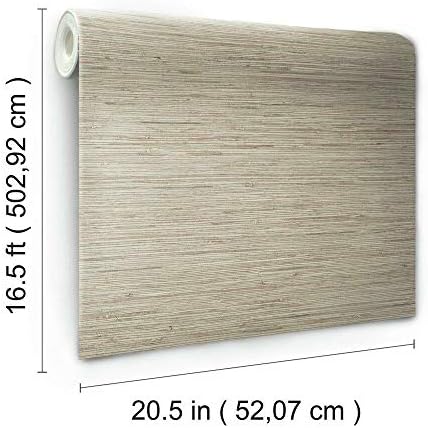 RoomMates Pink and Taupe Faux Grasscloth Non-Textured Peel and Stick Wallpaper - Image 3