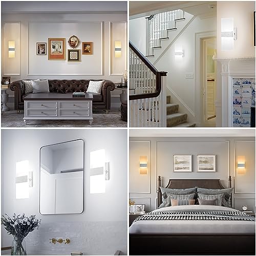 TRLIFE Dimmable LED Wall Sconces, 4 Color Temperature 12W Modern Wall Sconce - Image 5