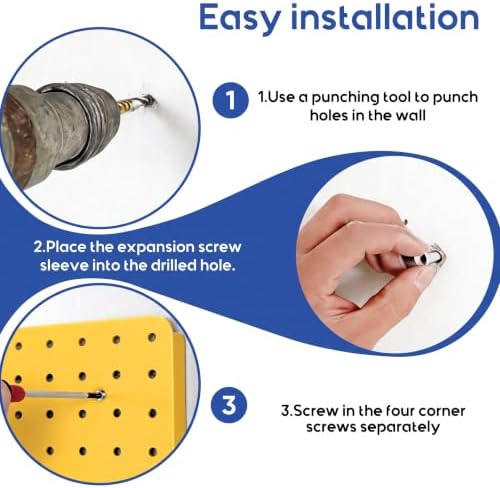 Pegboard Organizer Kit, 4 Pack 14.76x10.82 in Metal Panels - Image 6