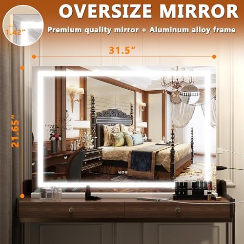 Hasipu Vanity Mirror with Lights, Lighted Makeup Mirror with Dimmable 3 Modes - Image 2