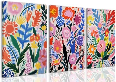 TBKHUDBI Henri Matisse Wall Art Colorful Floral Painting Canvas Prints Set of 3 by Unknown