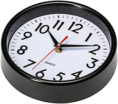 Bernhard Products Black Wall Clock 8" Silent Non-Ticking Quality Quartz Battery - Image 2
