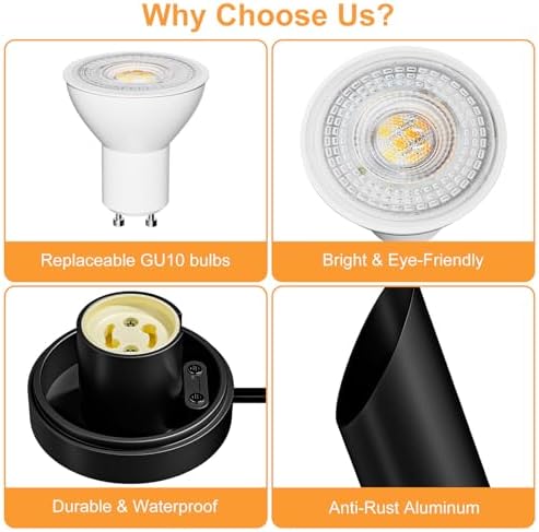 Uplighting Indoor Floor Can Lights, Spot Lights 7W 3000K GU10 LED Up Lights - Image 5