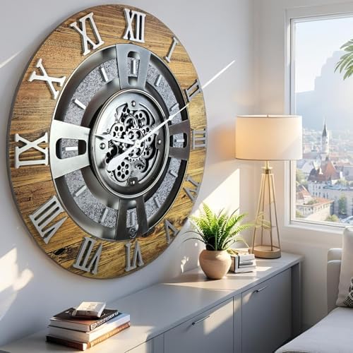 ImprovingLife The Gears Clock Real Moving Gear Wall Clock England Line) - Image 4