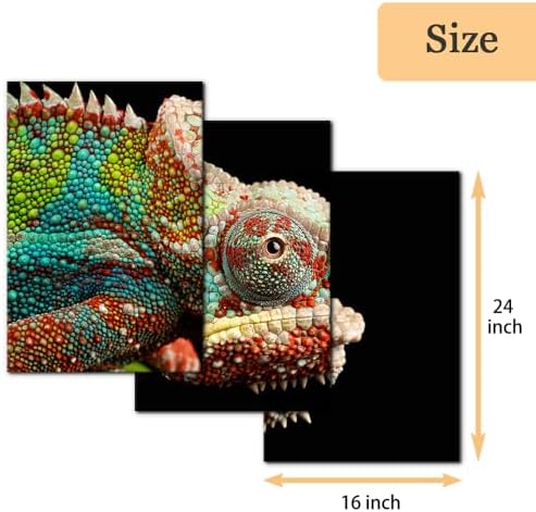 Pacimo Canvas Print Wall Art Set Chameleon Nature Photography Animals Realism - Image 4