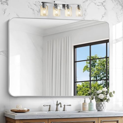 Silver Bathroom Mirror, 36x48 inch Wall Mirror - Image 6