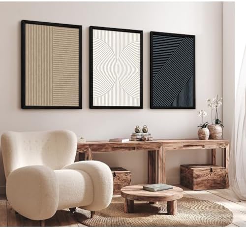Modern Abstract Pictures Wall Art Boho Neutral Canvas Wall Art Minimalist Line - Image 5